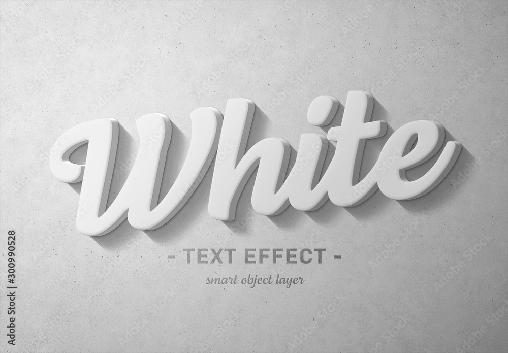 White 3D Text Effect Stock Template Adobe Stock