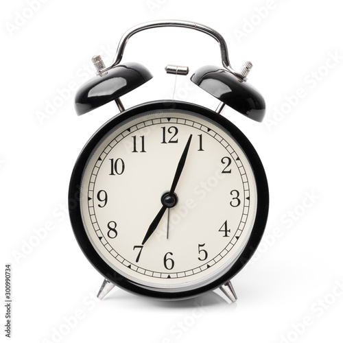Retro alarm clock isolated on white background
