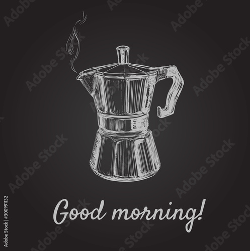 Hand Drawn Sketch Coffee Maker Vector Illustration