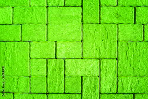 Green street pavement pattern from directly above