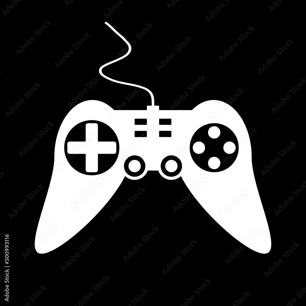 Game console icon on black. Game console icon on black.