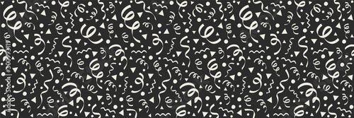 Carnaval Party seamless texture with colorful serpentines. Vector