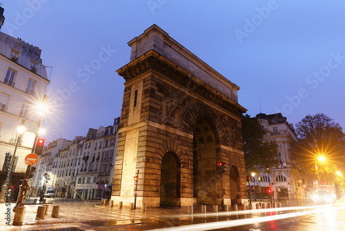 Paris, the porte Saint-Martin, beautiful ancient gate near the Grands Boulevards. © kovalenkovpetr