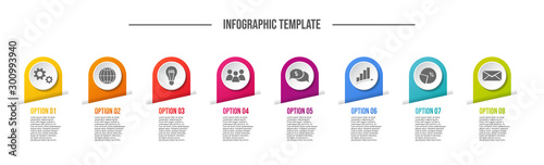 Design of a company timeline with business icons - infographic template. Vector