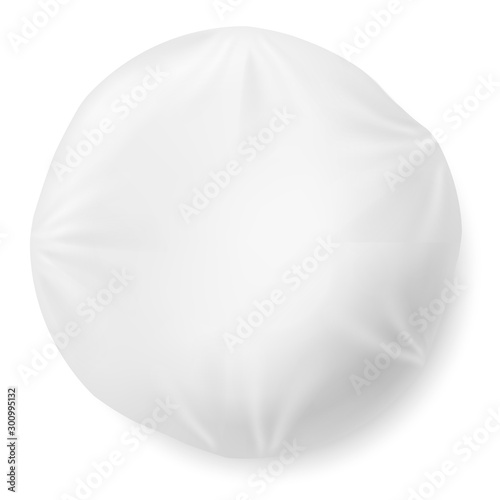 Realistic 3d soft white pillow in shape of circle