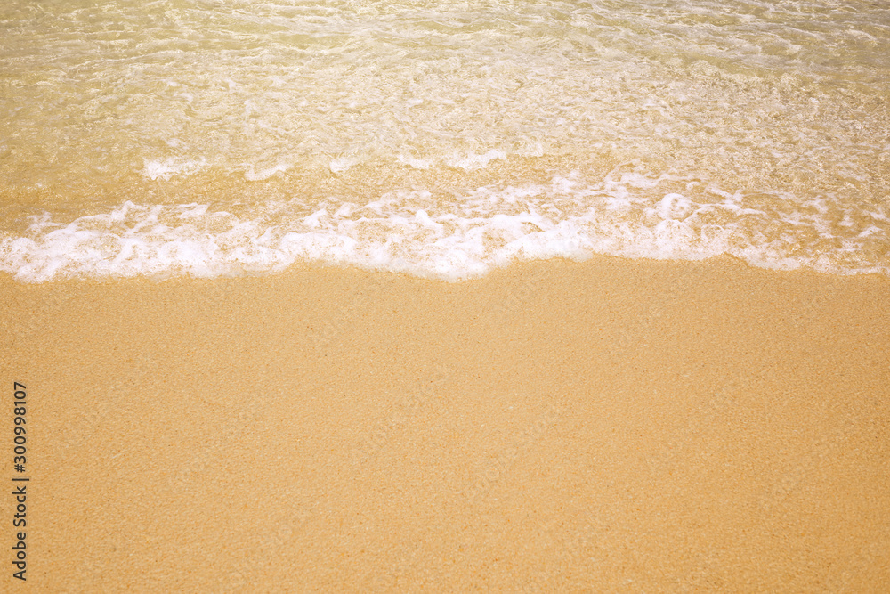 Soft wave of the sea on the sandy beach