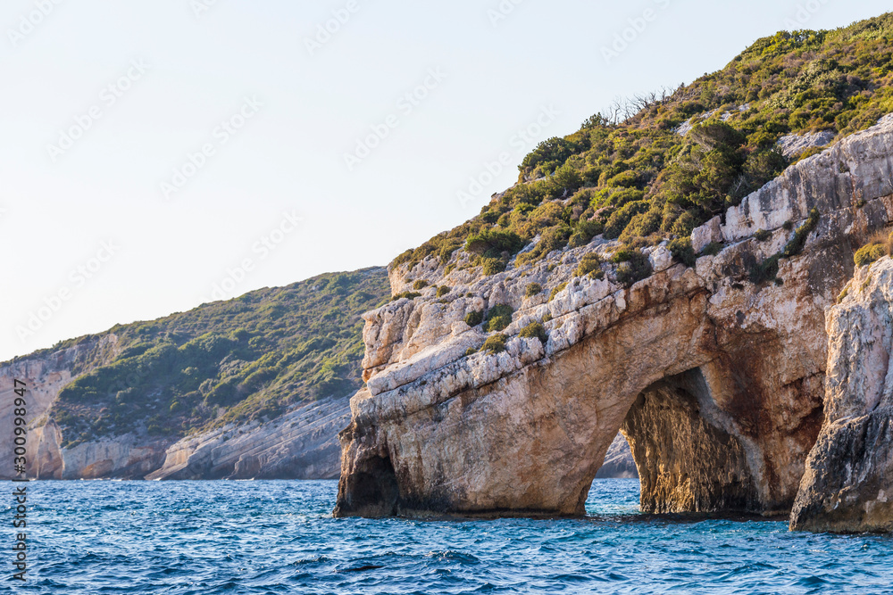 Blue Caves, Zakynthos Grottoes in Greece.