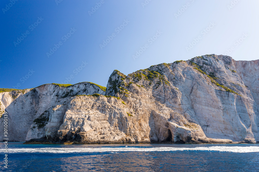 View of the bay from the sea, near Zakynthos