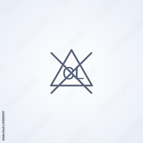 Do not bleach with chlorine, vector best gray line icon