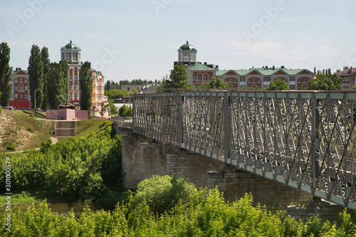 Karakum bridge over Bystraya Sosna river in Yelets. Russia photo