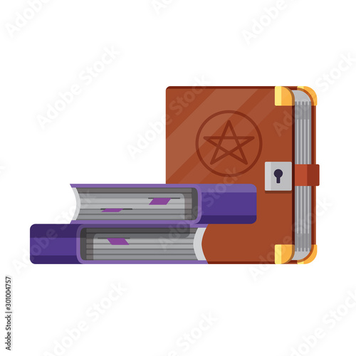 Witchery and Occult Spell Books Flat Icon