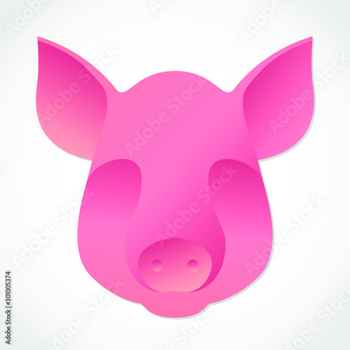 pig head 3d logo design