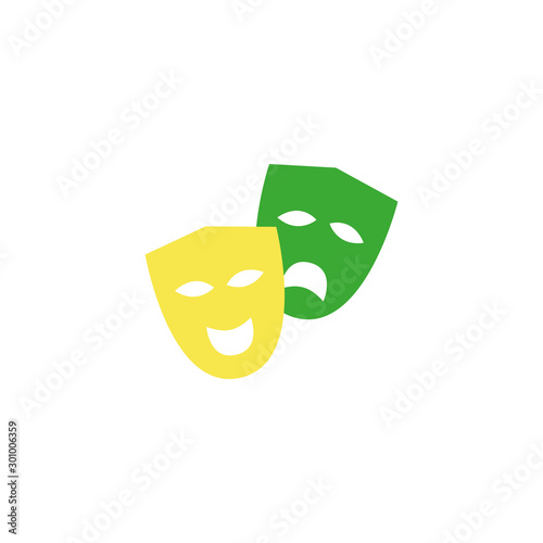 Isolated theatre masks flat design