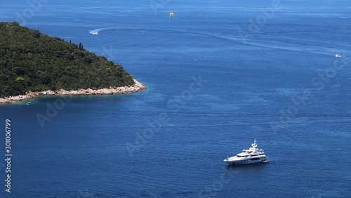 Dubrovnik, Dubrovnik Riviera, Croatian Adriatic sea. Sailboats , yachts and ships. 