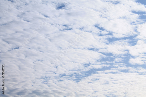 Thick white fluffy clouds. Natural look, no processing.