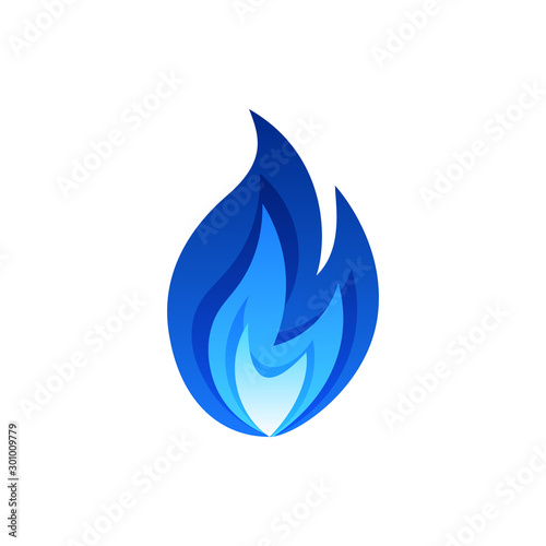 Gas fire flame, vector illustration in flat style