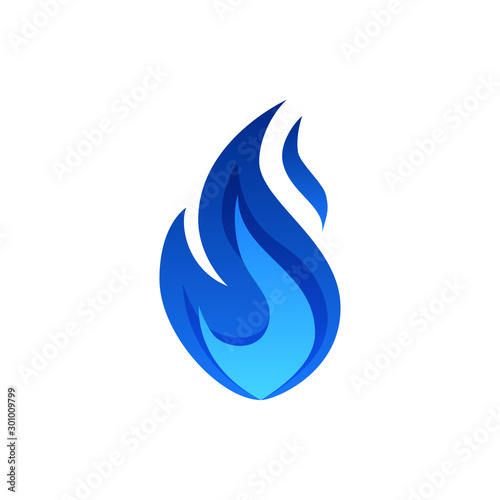 Gas fire flame, vector illustration in flat style