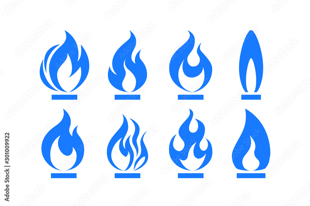 Gas fire flame, vector illustration in flat style Stock Vector Adobe