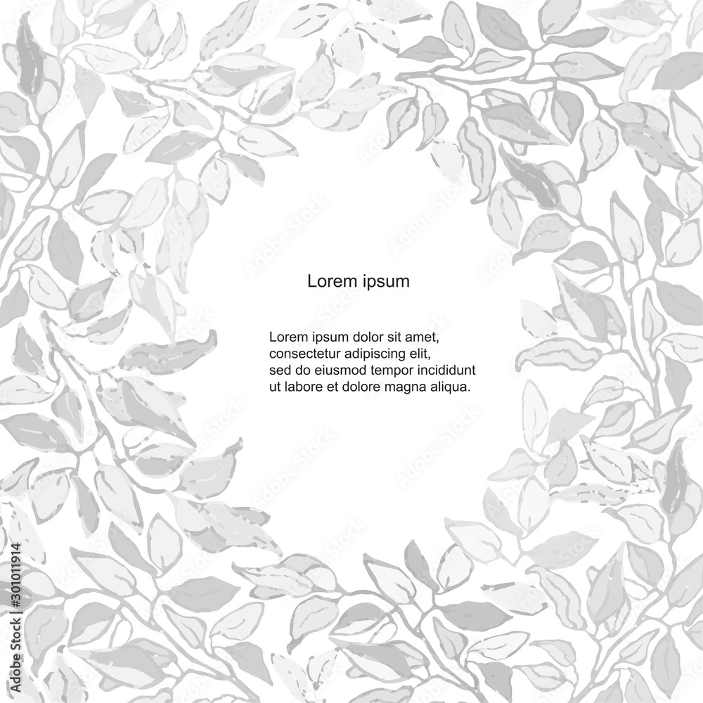 Vector floral template. Hand draw frame. Can be used for invitation, greeting card, poster, banner Vector floral template. Hand draw frame. Can be used for invitation, greeting card, poster, banner