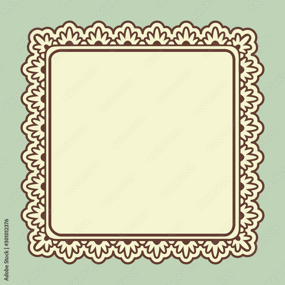 Ornamental floral square retro frame Ornamental floral square retro frame