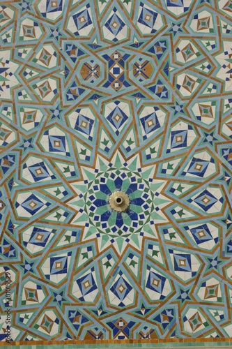 mosaic on the wall of a mosque in Morocco in Casablanca