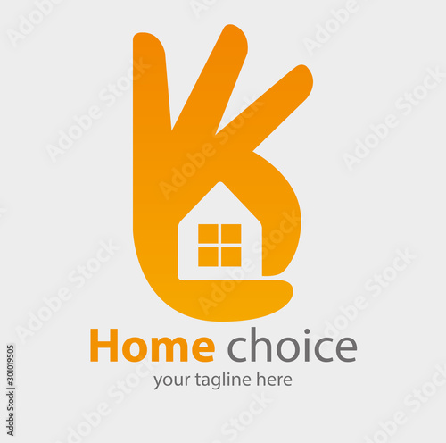 Vector abstract, home choice symbol or logo