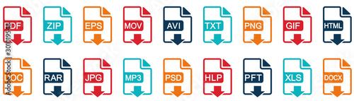 File format icons. Vector illustration photo