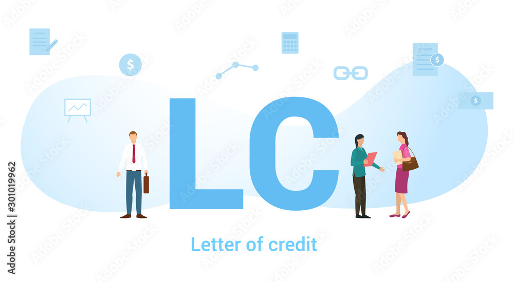 lc limited company concept with big word or text and team people with modern flat style - vector lc limited company concept with big word or text and team people with modern flat style - vector