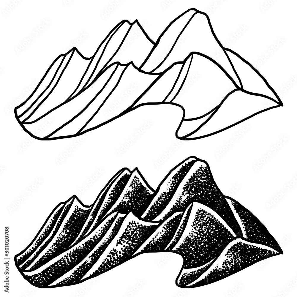 Fototapeta premium mountains illustration white background