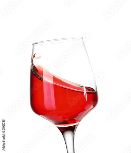 Red Wine Splash in Glass