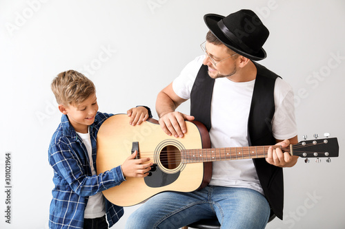 Handsome man and his little...