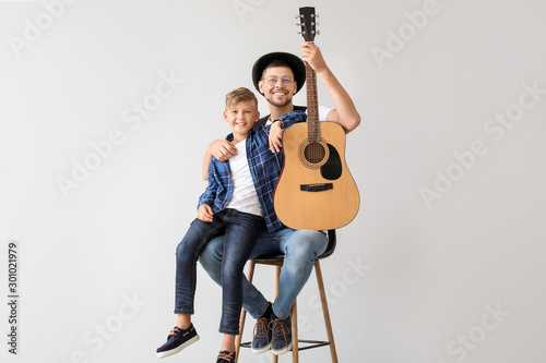 Handsome man and his little...