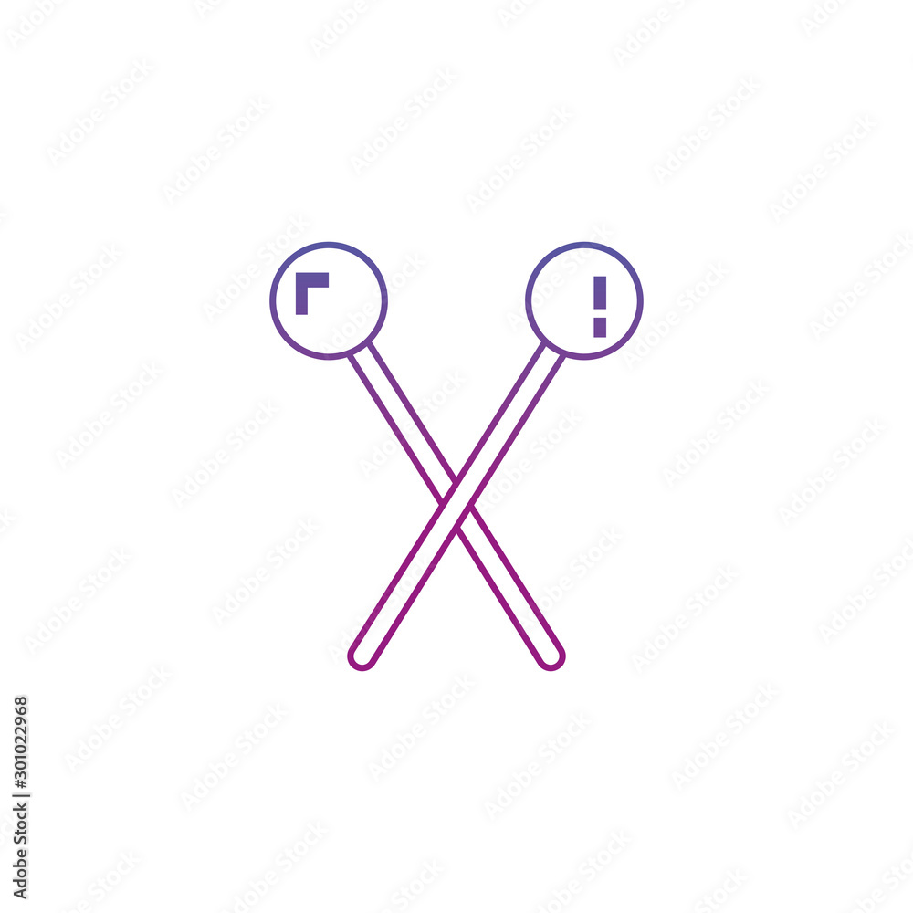 Isolated tailor needles line gradient design Isolated tailor needles line gradient design
