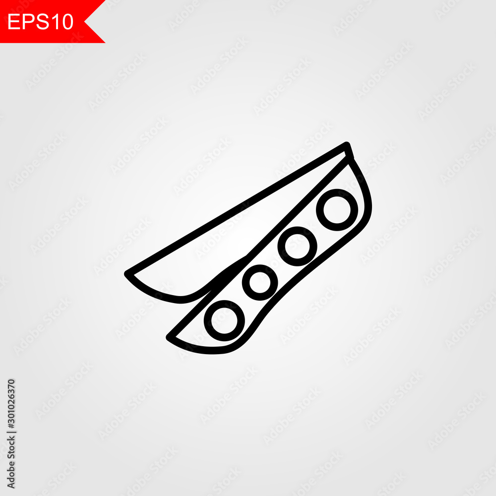Beans thin line icon on grey background. Vector illustration eps10. Beans thin line icon on grey background. Vector illustration eps10.