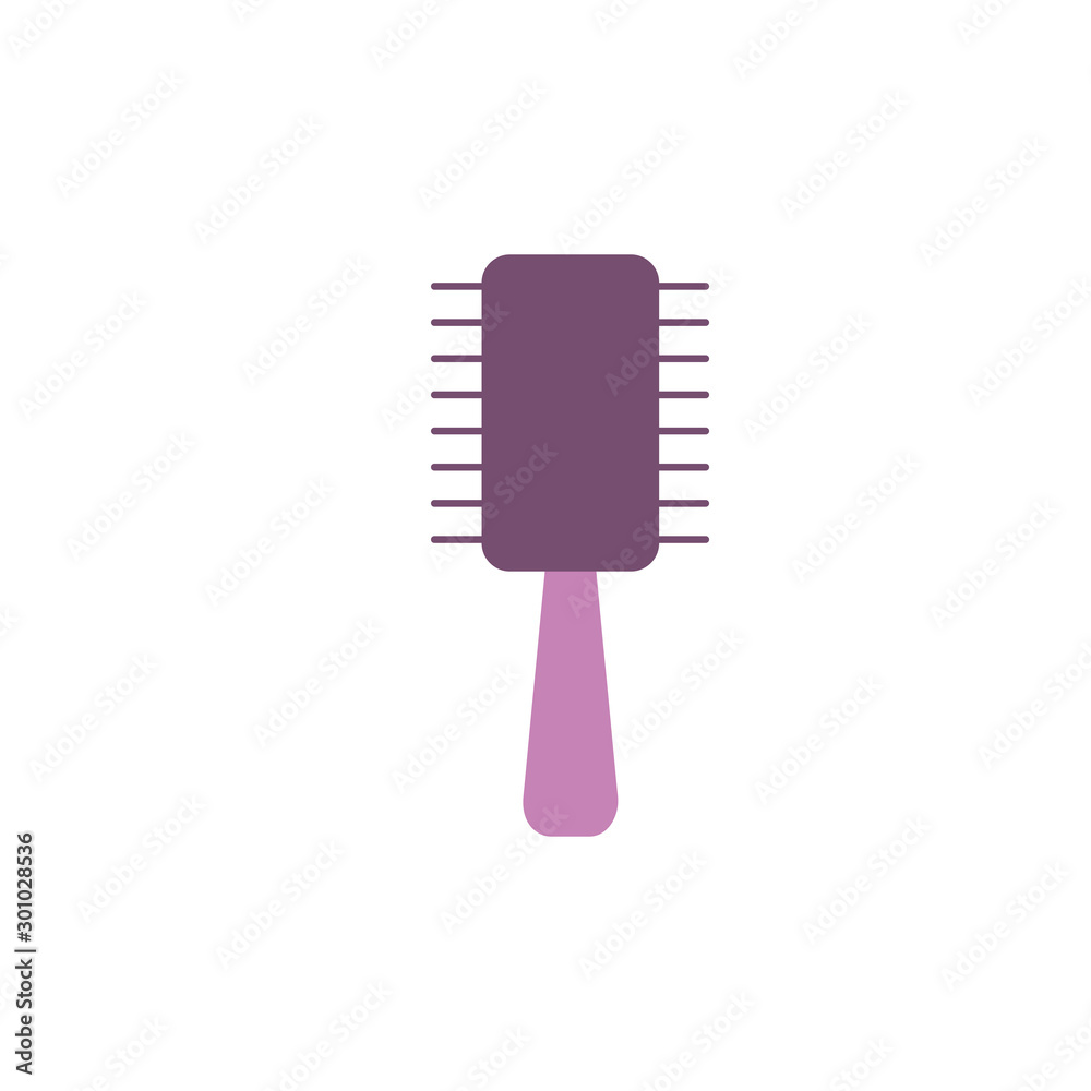 Isolated hair brush icon flat design Isolated hair brush icon flat design