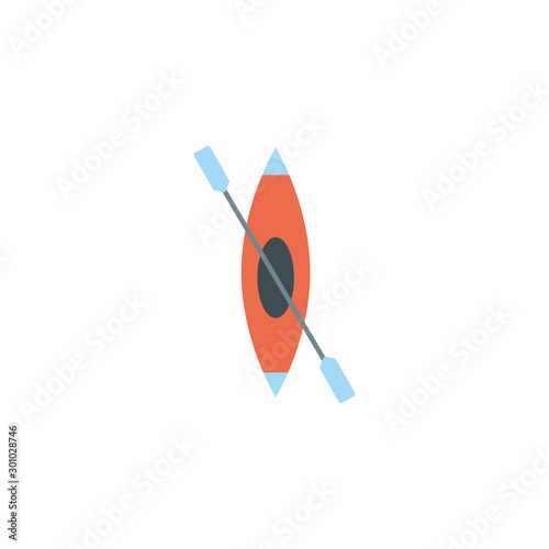 Isolated camping kayak icon flat design