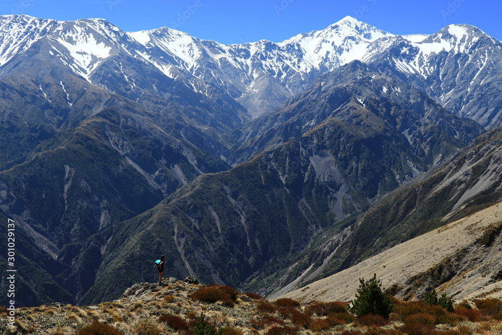 View from Mount Fyffe, Kaikoura, New Zealand, mountains view, summit