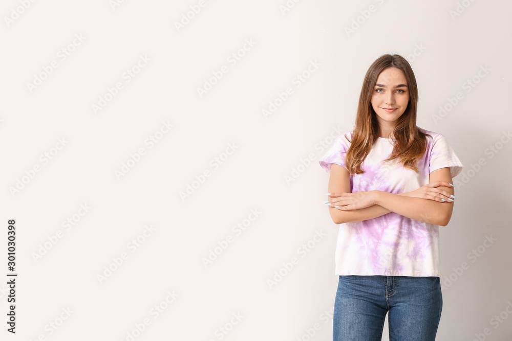 Beautiful teenage girl on white background Beautiful teenage girl on white background