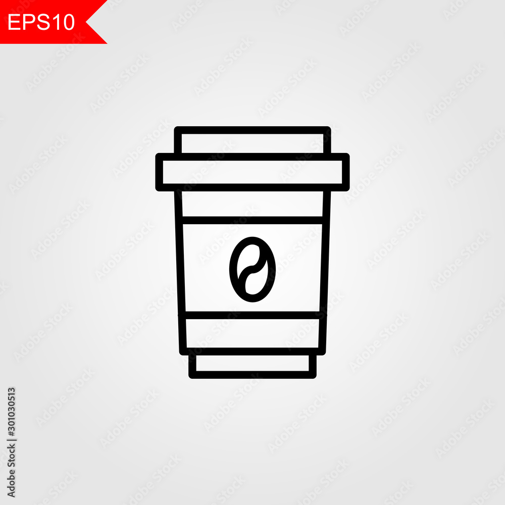Coffee line thin icon on grey background. Vector illustration eps10. Coffee line thin icon on grey background. Vector illustration eps10.