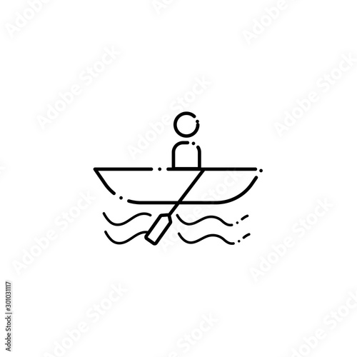 Isolated camping kayak icon line design