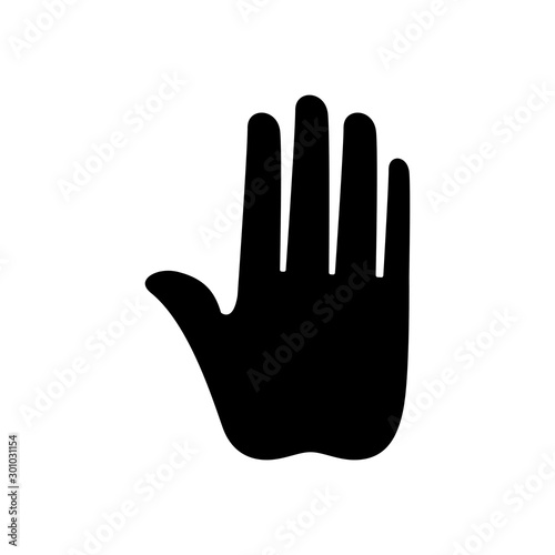 silhouette of hand stop isolated icon vector illustration design