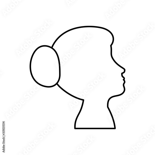profile of woman head line style icon vector illustration design