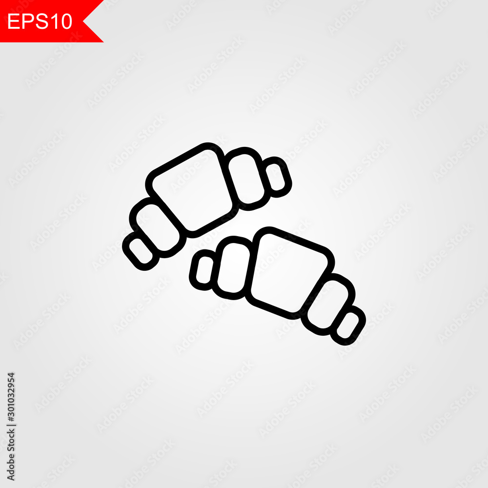 Croissant line thin icon on grey background. Vector illustration eps10. Croissant line thin icon on grey background. Vector illustration eps10.