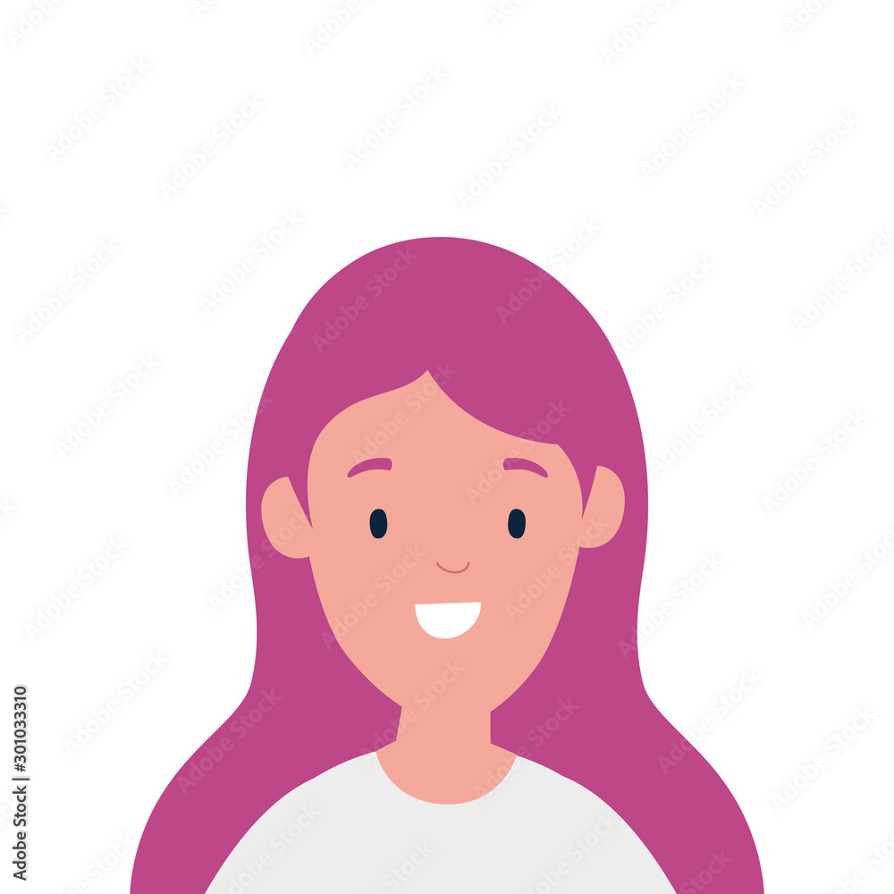 head of beautiful woman avatar character vector illustration design