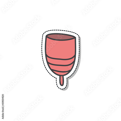 menstrual cup doodle icon, vector illustration
