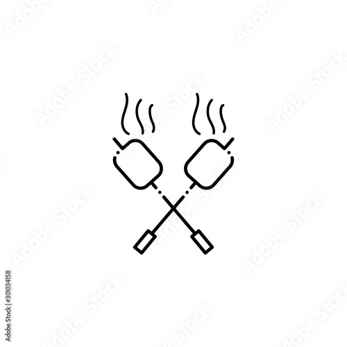 Isolated camping brochette icon line design