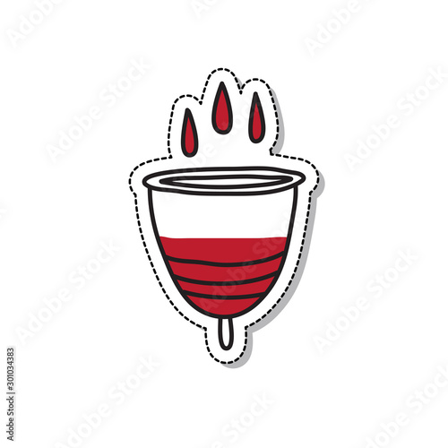 menstrual cup doodle icon, vector illustration