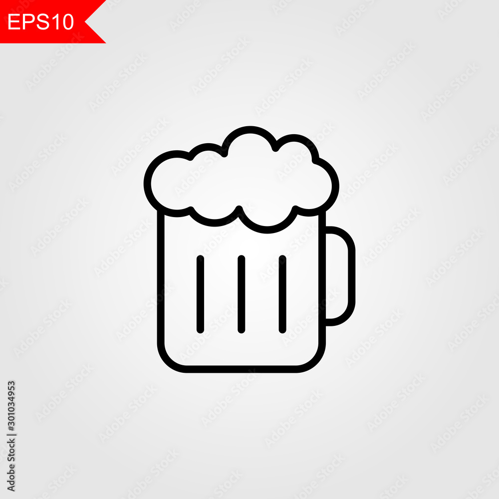 beer thin line icon, vector illustration eps10 beer thin line icon, vector illustration eps10