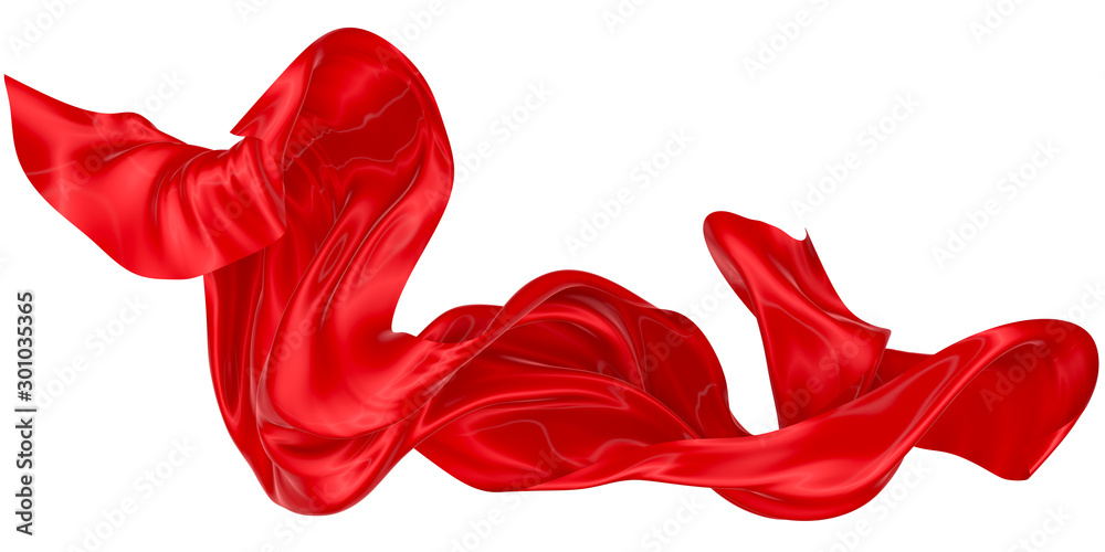 Abstract background of red wavy silk or satin. 3d rendering image. Abstract background of red wavy silk or satin. 3d rendering image.