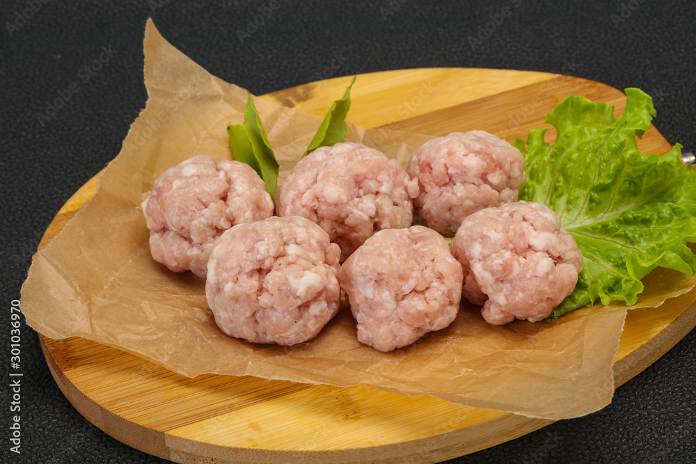 Homemade raw pork minced meatball for cooking Homemade raw pork minced meatball for cooking